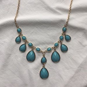 Charming Charlie’s Blue & Gold Statement Necklace